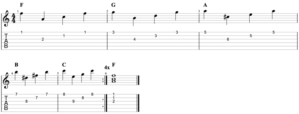bar chords tab example 7