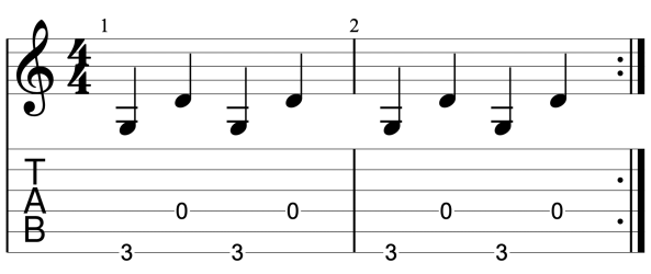 Travis picking pattern | learn fingerpicking | travis picking in G | exercise 3