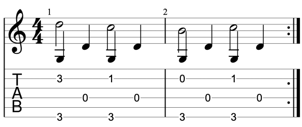 Travis picking pattern | learn fingerpicking | travis picking in G | exercise 5